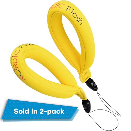 Nordic Flash Floating Wrist Strap (2-pack) for Phone & Action Camera - Compatible with GoPro Hero 13, Insta360 X4, DJI Action 5 Pro, OM System TG-7, Kodak PixPro WPZ2 & iPhone - Bright Yellow - color: Bright Yellow