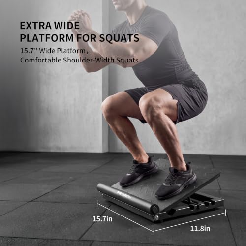PROIRON Steel Slant Board for Calf Stretching，Calf Stretcher Slant Board for Squats 5 Adjustable Incline Angles，Incline Board 660lbs Weight Capacity for Ankle Stretching Training Home Gym