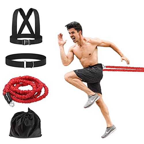 Speed Training Equipment Resistance Football Explosive Training Set - color: red rope, size: 6.6FT