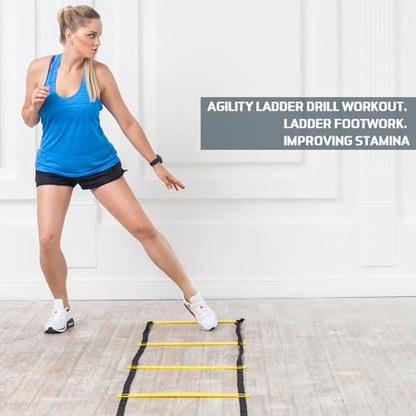 Sosation 20Ft Agility Ladder Adjustable Speed Ladder with Carry Bag