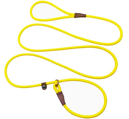 MayPaw Slip Lead Control Leash for Dogs No Pull 7 FT Pet Slip Leash, 1/4 in - color: yellow