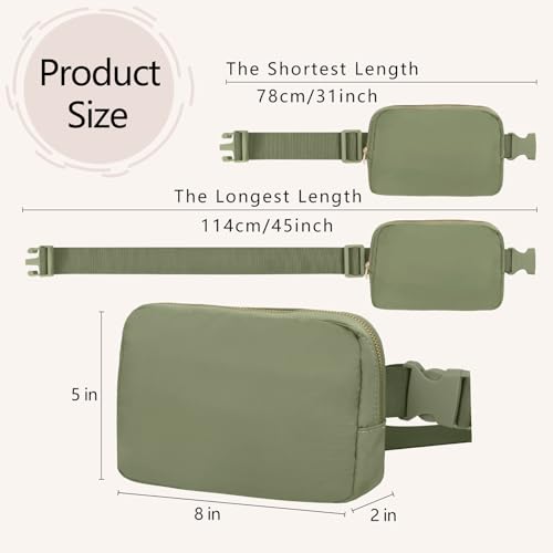 VOROLO Fanny Pack For Women And Men Crossbody Bag Belt Bag Khaki Green - color: Khakii Green