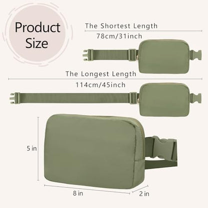 VOROLO Fanny Pack For Women And Men Crossbody Bag Belt Bag Khaki Green - color: Khakii Green