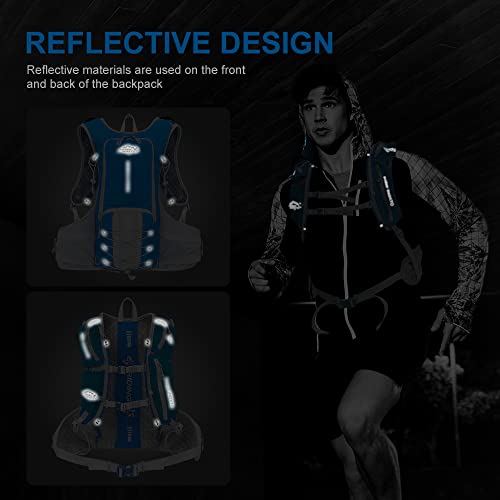 INOXTO Hydration Pack Backpack ，Water Backpack with 2L Leakproof Water Bladder, Running Hydration Vest for Man, Daypack for Cycling Motocross Climbing Trail Running - color: inoxto-593-BLUE