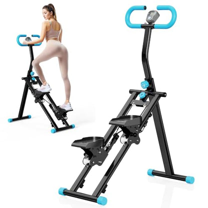 Stair Stepper for Home, Vertical Climber Workout Machine with Handlebar - color: Blue