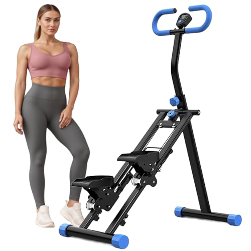 Stair Stepper for Home Vertical Climber, Foldable Full Body Exercise Aerobic Climbing Machines, Mountaineering Fitness Equipment with Adjustable Handles (Black)