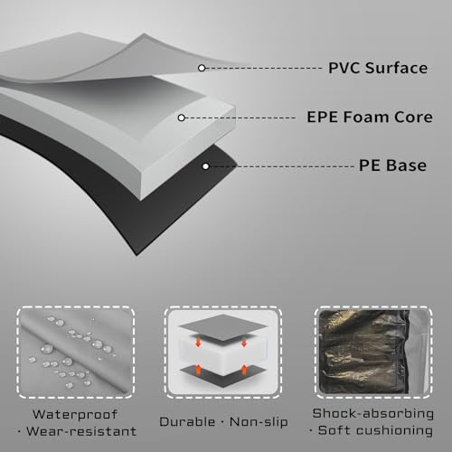 ACWARM HOME 16FT/15FT/14FT/12FT/10FT Trampoline Safety Pad Replacement, Round Trampoline Spring Protection Cover, Fits 16FT/15FT/14FT/12FT/10FT Frames, Water-Resistant Trampoline Accessories - color: Gray, size: 12FT