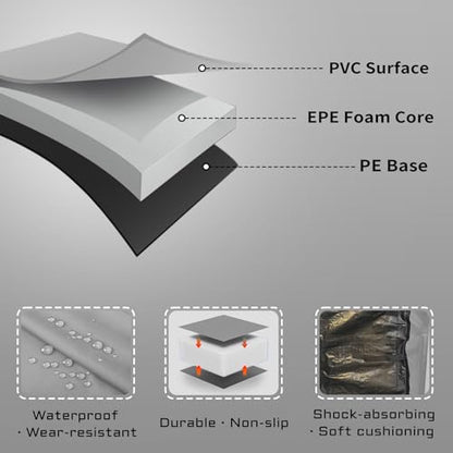ACWARM HOME 16FT/15FT/14FT/12FT/10FT Trampoline Safety Pad Replacement, Round Trampoline Spring Protection Cover, Fits 16FT/15FT/14FT/12FT/10FT Frames, Water-Resistant Trampoline Accessories - color: Gray, size: 16FT