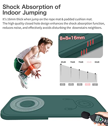 Jump Rope Mat Shockproof Exercise Skipping Mat All-Purpose Extra Thick High Density Anti-Tear Exercise Yoga Mat, Non Slip for Indoor and Outdoor - color: Green