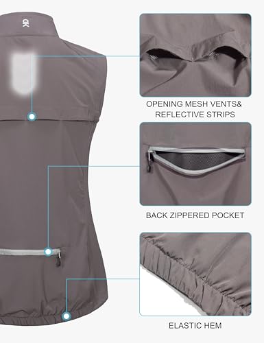 Little Donkey Andy Women's Lightweight Quick Dry Vest Windproof Summer Vest - color: Grey, size: 3X-Large