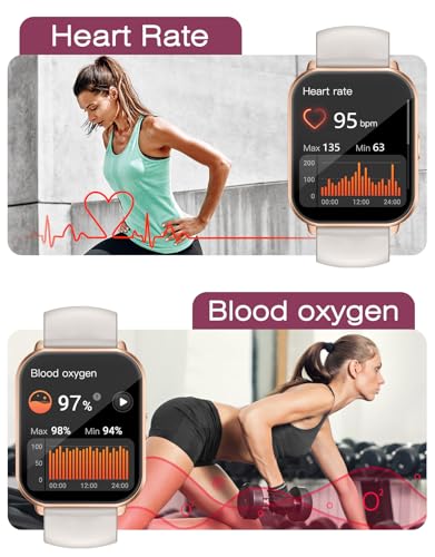 Smart Watch for Men Women with Call Function, Sport & Metal Bands Gold - color: Starlight