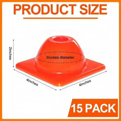2" 15, 30 Pcs Heavy Duty Agility Cones for Sports - color: Orange