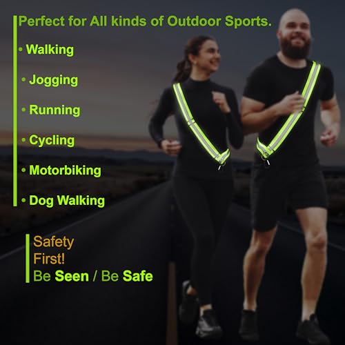 Reflective Sash for Walking at Night Adjustable Safety Sash for Men Women Kids Reflective Belt Sash for Running Walking Biking - color: 6 Sashes