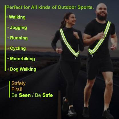 Reflective Sash for Walking at Night Adjustable Safety Sash for Men Women Kids Reflective Belt Sash for Running Walking Biking - color: 8 Sashes