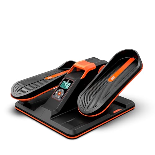 UPREIGN Under Desk Elliptical, Portable Seated Elliptical Exercise Machine, with Touch Screen Control Panel and Remote Control for Home or Office Use. Wireless Connectivity Enabled.