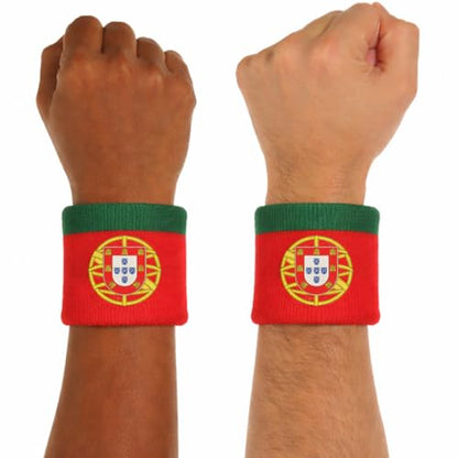 Suddora Country Headband & Wristbands Set (Includes 2 Wrist & 1 Head Sweatband), Highly Moisture Wicking - color: Portugal