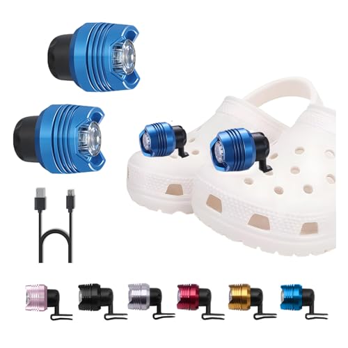 RAHAN 2Pcs Shoe Lights for Shoes Rechargeable, Headlights for Shoe, Waterproof Flashlight Attachment for Shoe, 3 Light Modes Camping Accessories for Kids Adults, Dog Walking, Running - color: Blue