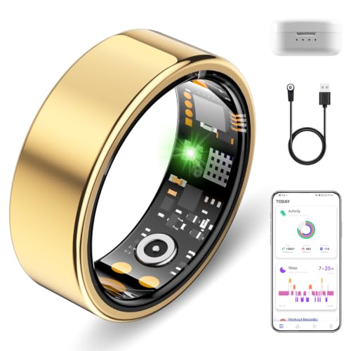 Smart Ring for Women Men, Sleep Activity Health Tracking Ring - color: Gold, size: 12#