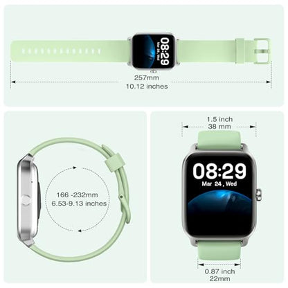 Fitpolo Smart Watch for Men Women Android, Alexa Built-in [1.8" HD Screen] IP68 Waterproof Fitness Watch Bluetooth Call for Android & iPhone with Heart Rate/Sleep/SpO2 Monitor - Green - color: Green