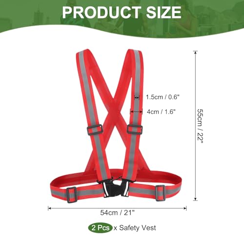 PATIKIL Reflective Safety Vest, Hi-Vis Safety Vests, Adjustable High Visibility Reflective Strips for Traffic Control - color: Red
