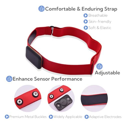 Replacement Heart Rate Monitor Chest Strap - color: Red