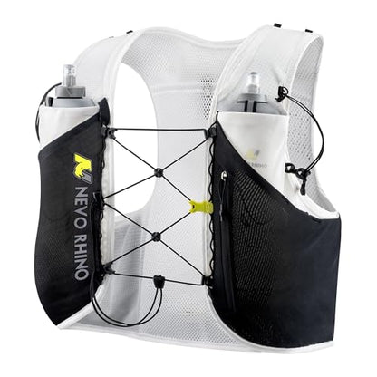N NEVO RHINO 5L Running Vest, Water Vest Backpack with 2x500ml Soft Flasks - color: White, size: X-Large