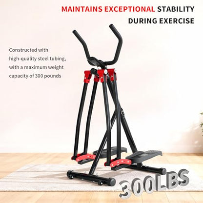 Air Walker Exercise Machine, HOWHAI Space Walker Elliptical Training for Home Gym, 30" inch Stride Low-Impact Compact Glider Steppers for Men and Women Full-Body Cardio & Leg Stretch