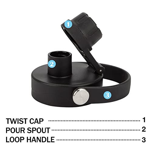 Wide Mouth Twist Lid with Flexible Handle Compatible with Hydro Flask 12/16/18/20/32/40/64 Oz, Fits Simple Modern, Takeya, Iron Flask and Most Wide Mouth Water Bottles (Black, 2 Pack) - style: Classic-2 Pack