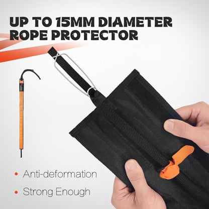 Rope Protector Rock Climbing Arborist 26in PVC Polyester with Telescopic Fixation Straps and Rope Fixing Buckle - size: 1PCS