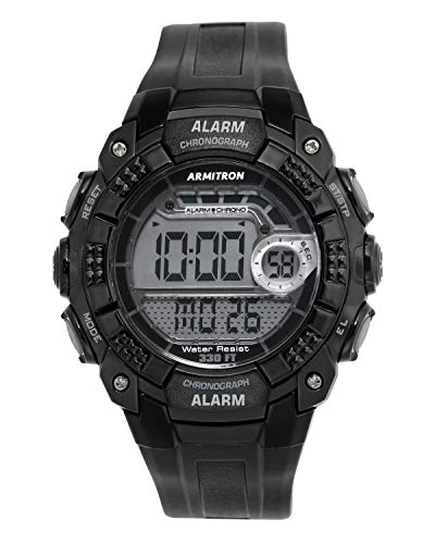 Armitron Sport Men's Digital Chronograph Resin Strap Watch - color: Black