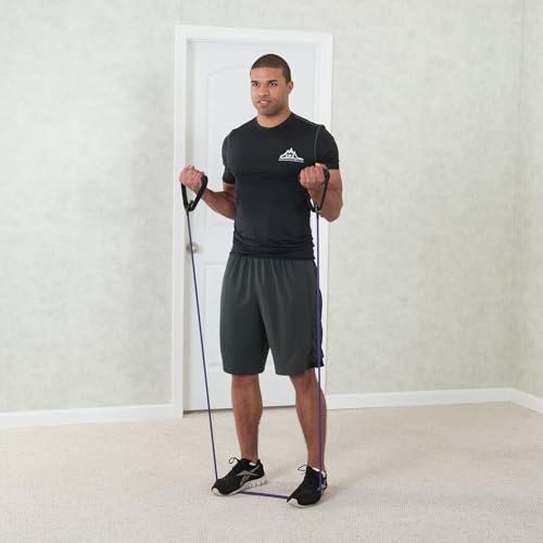 Black Mountain Products Single Resistance Exercise Band with Door Anchor and Starter Guide, 45-50-Pound, Purple - color: Purple