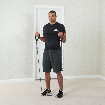 Black Mountain Products Single Resistance Exercise Band with Door Anchor and Starter Guide, 45-50-Pound, Purple - color: Purple