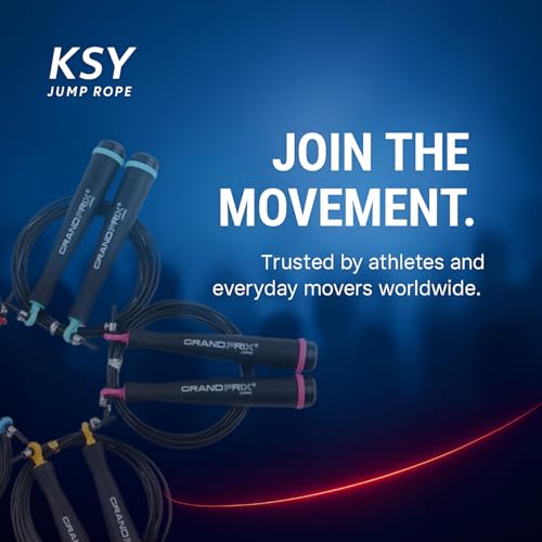 Jump Rope for Men and Women (Grand Prix Ultra Speed Series) – Adjustable Wire Rope for CrossFit, Boxing, and Fitness Training – Smooth, Fast, Tangle-Free Rotation (Made in Korea) - color: Black/Sky