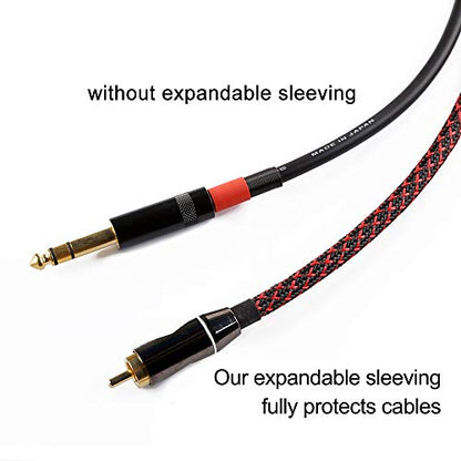 100ft - 1/2 inch PET Expandable Braided Sleeving – BlackRed – Alex Tech Braided Cable Sleeve - color: Blackred, size: 1/2"-100ft