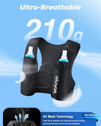 Running Vest (Large) & 2 Pack Soft Water Bottle