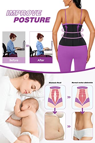 Women Waist Trainer Cincher 3 Straps Tummy Control Body Shaper - color: Black - Hooks - 3 Half Belts - Super Abdominal Compression, size: XX-Small