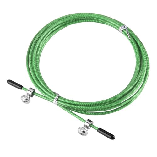 Aluminum Alloy Jump Rope with Ball Bearings – Skipping Rope for Speed Training, Non-Slip Grip and Adjustable PVC Cable - color: Green
