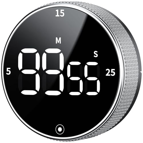 Seniny Digital Kitchen Timer, Magnetic Visual Timer with Large LED Display - color: Sliver