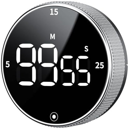 Seniny Digital Kitchen Timer, Magnetic Visual Timer with Large LED Display - color: Sliver