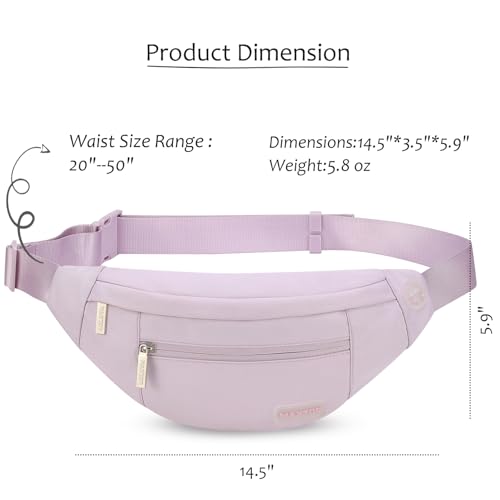 MAXTOP Large Purple Crossbody Fanny Pack for Women Belt Bag fits All Phones - color: Lavender Purple