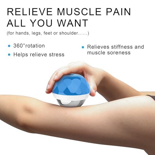Cold Massage Roller Ball, Cryosphere Cold Massage Ball with Cold Gel Core - color: Blue White