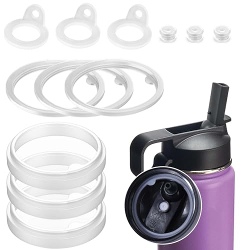 Vodolo Silicone Gasket Replacement for Thermoflask 24oz/32oz/40oz/64oz, Each with Pick for Water Bottle Straw Lid, Chug Lid & Chug Spout - color: 12PCS