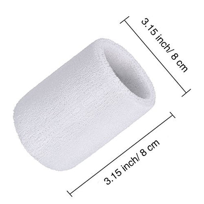 Bememo 12 Pcs Sweatbands Wrist Bands - color: White, size: 3.15 Inch