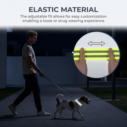 4Pcs High Visibility Reflective Bands, Elastic Reflective Wristbands