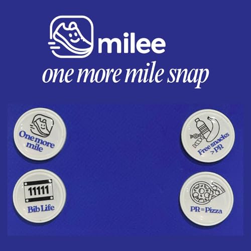 milee One More Mile Snap Race Bib Holders, 4-Pcs Reusable Bib Clips, No Safety Pins for Running, Cycling & Triathlon - style: Set 1