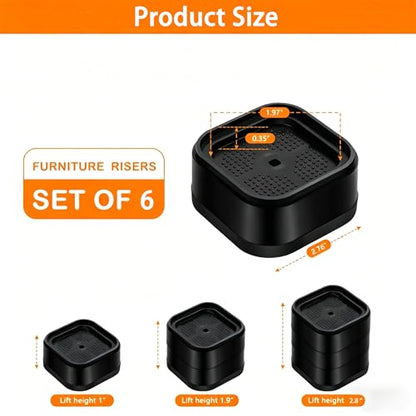 6PCS Treadmill Incline Riser Blocks, Walking Pad Incline Blocks for Home Gym, Adjustable Stackable Leveling Non-Slip Risers for Running/Walking Machine to Simulate Uphill Training
