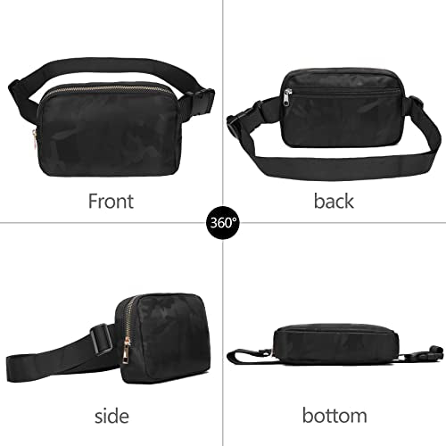 VOROLO Fanny Pack For Women And Men Crossbody Bag Black+Camo Black - color: Black+Camo Black