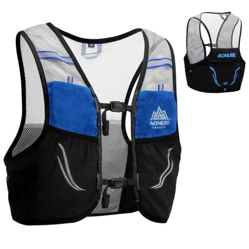 Azarxis Hydration Pack Running Vest for Men & Women – Lightweight Trail Backpack for Marathon Race Hiking, Cycling Outdoor Sports - color: Black - Only Running Vest, size: M / L (35.43-40.16 inch)