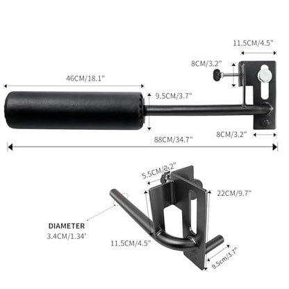 AHTAPFON Nordic Leg Roller for Rack Mounted,Bulgarian Split Squat Accessories,Nordic Hamstring Curl Attachment,Home Gym Equipment for uprights ranging from 2" to 4" wide - size: 0.7″-18mm Hole
