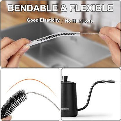Ixiaoyoo 12 Pcs Straw Cleaner Brushes Set, 8.2 Inch Nylon Cleaning Brush - color: 8.2 Inch Black Cleaning Brushes